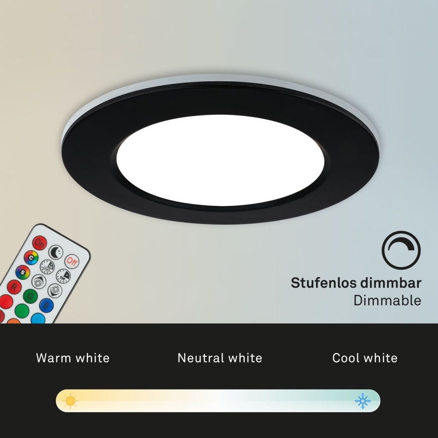 Briloner - SET 3x LED RGBW Dimmable bathroom recessed light LED/4,8W/230V 3000-6500K IP65 + remote control