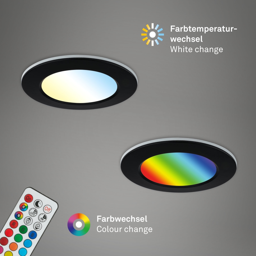 Briloner - SET 3x LED RGBW Dimmable bathroom recessed light LED/4,8W/230V 3000-6500K IP65 + remote control