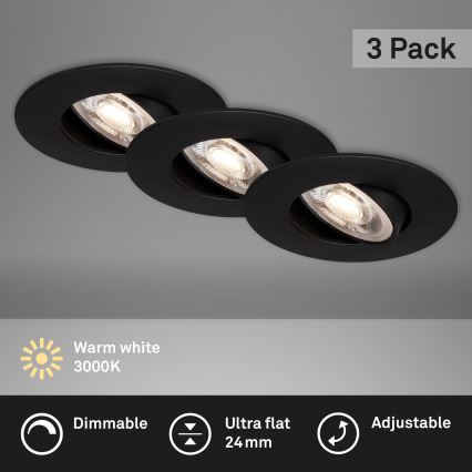 Briloner - SET 3x LED Dimmable bathroom light LED/4,9W/230V IP23