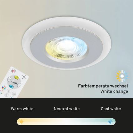 Briloner - SET 3x LED RGBW Dimmable bathroom recessed light LED/5W/230V 3000-6500K IP44 + remote control