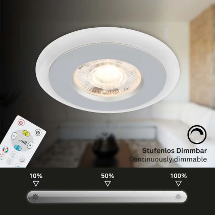 Briloner - SET 3x LED RGBW Dimmable bathroom recessed light LED/5W/230V 3000-6500K IP44 + remote control