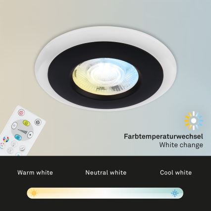 Briloner - SET 3x LED RGBW Dimmable bathroom recessed light LED/5W/230V 3000-6500K IP44 + remote control