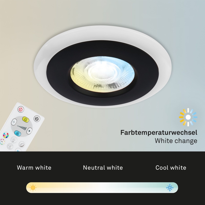 Briloner - SET 3x LED RGBW Dimmable bathroom recessed light LED/5W/230V 3000-6500K IP44 + remote control
