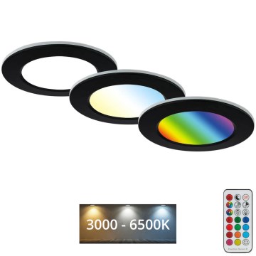 Briloner - SET 3x LED RGBW Dimmable bathroom recessed light LED/4,8W/230V 3000-6500K IP65 + remote control