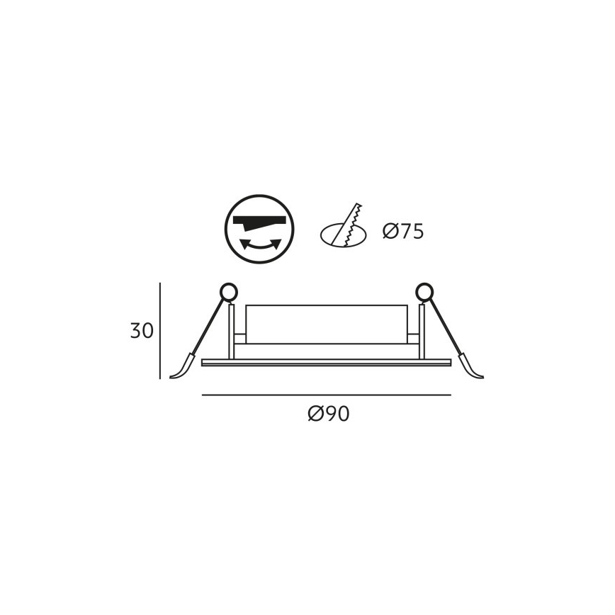 BRINO LED Recessed Ceiling Light 3/5/7W 230V 3000/4000/6500K White