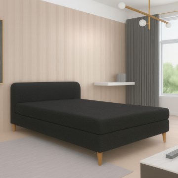 BRISBANE Upholstered Divan Bed 110x200 cm Black