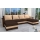 BRISTOL U-shaped Universal Upholstered Corner Sofa Bed — Brown/Beige