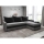 BRISTOL Upholstered Reversible L-Shaped Corner Sofa Bed, Gray/Black