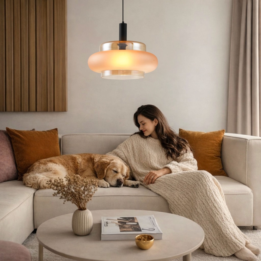 BRIZI Cable Pendant Lamp 1xE27/40W/230V Beige/Smoked