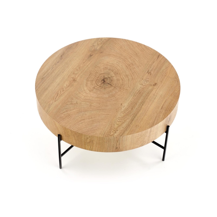 BROOKLYN Coffee Table 37x80 cm Natural Oak/Black