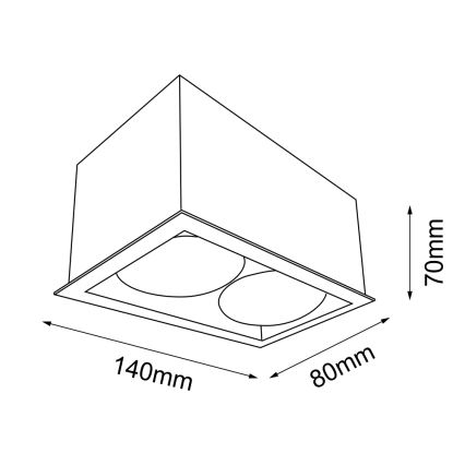 Brosline - 2x GU10 Spotlight Fixture, 10W, 230V, Black