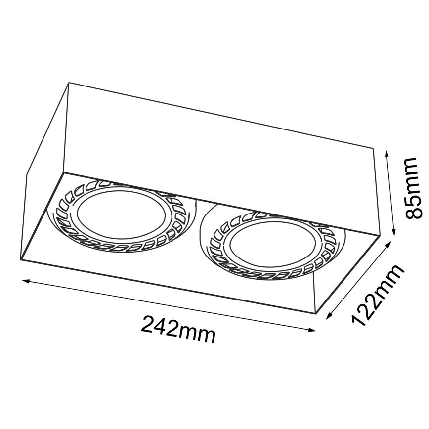 Brosline - Spotlight 2xGU10/18W/230V Black