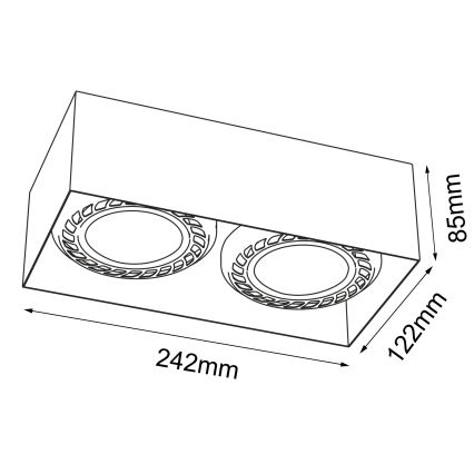 Brosline - Spotlight fixture 2xGU10/18W/230V white