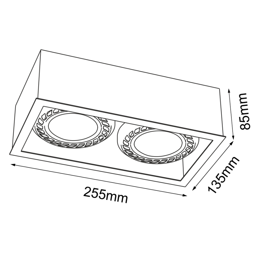 Brosline - Spotlight 2xGU10/18W/230V, Black