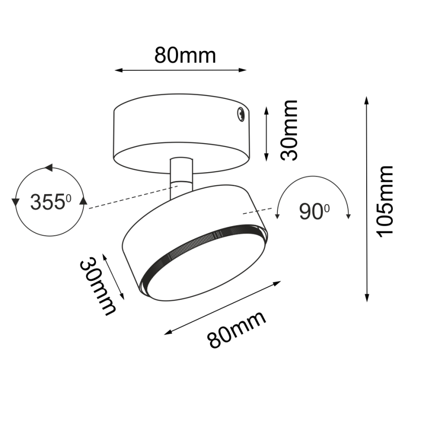 Brosline - Spotlight 1xGX53/9W/230V Black