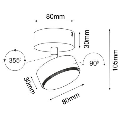 Brosline - 1x GX53/9W/230V Spotlight, White