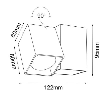 Brosline - Wall-mounted spotlight 1x GU10/10W/230V, White