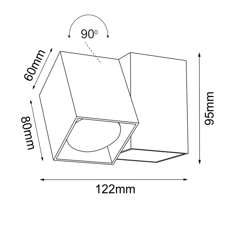 Brosline - Wall-mounted spotlight 1x GU10/10W/230V, White