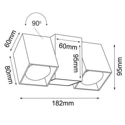 Brosline - Wall-mounted spotlight 2xGU10/10W/230V white