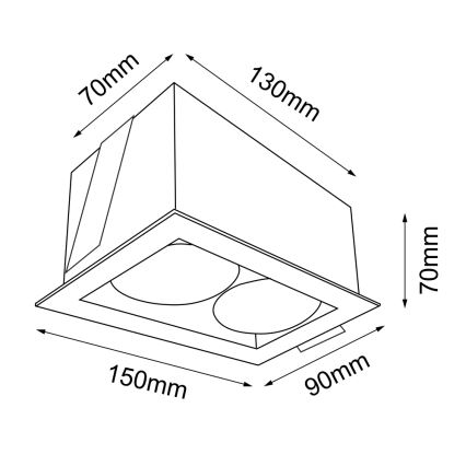 Brosline - Recessed ceiling downlight 2x GU10/10W/230V white