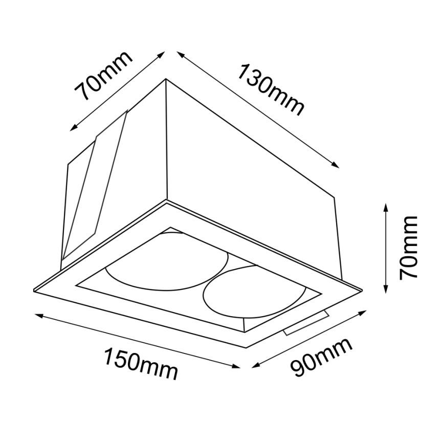 Brosline - Recessed ceiling downlight 2x GU10/10W/230V white