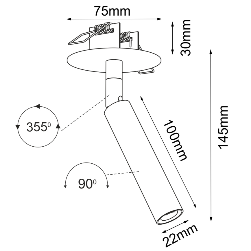 Brosline - Recessed Ceiling Spotlight 1x G9/2.5W/230V, White