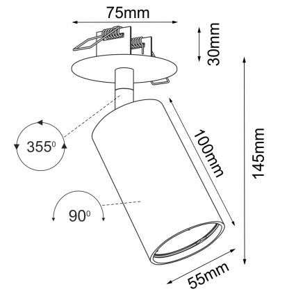 Brosline - Recessed spotlight 1xGU10/10W/230V white