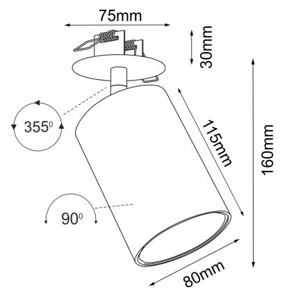 Brosline - Recessed ceiling spotlight 1xGU10/10W/230V white
