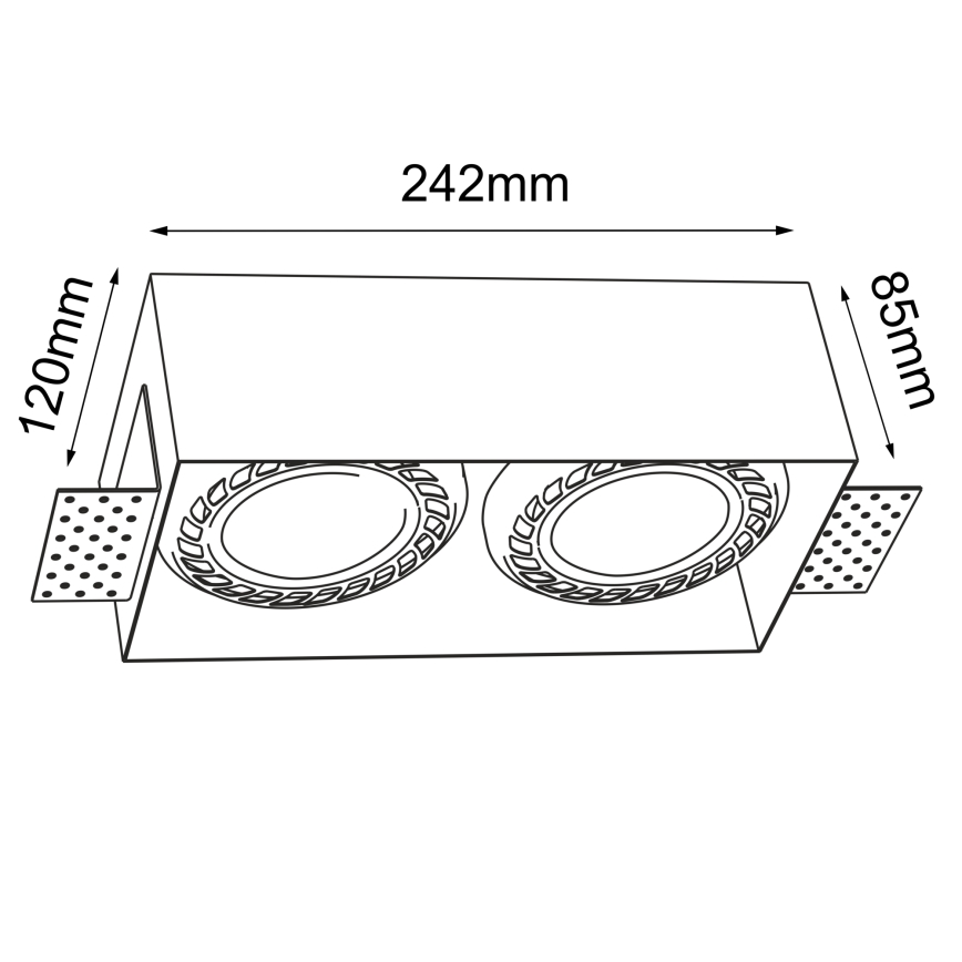 Brosline - Recessed Ceiling Light 2xGU10/18W/230V, Black