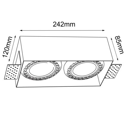 Brosline - Recessed ceiling light 2xGU10/18W/230V white