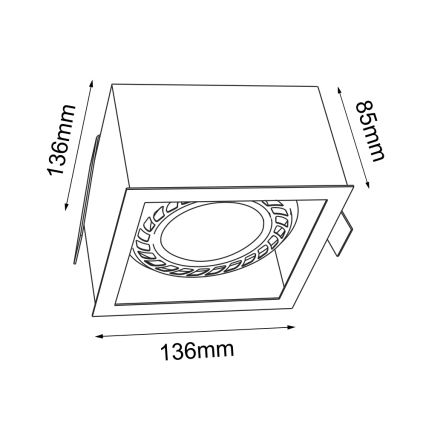 Brosline - Recessed downlight 1xGU10/18W/230V white