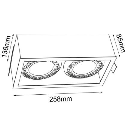 Brosline - Ceiling-mounted downlight 2xGU10/18W/230V black