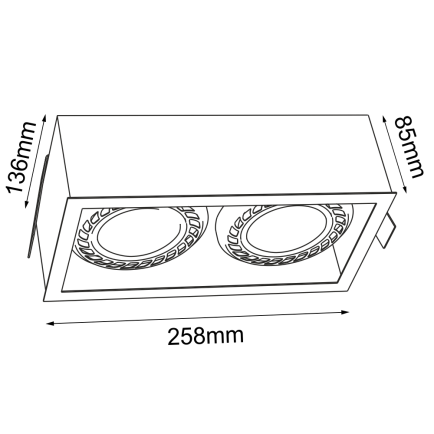 Brosline - Ceiling-mounted downlight 2xGU10/18W/230V black