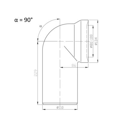 Bruckner - 90° toilet pan connector 11 cm white