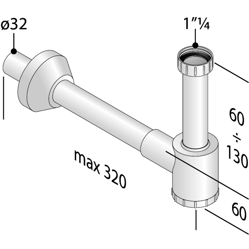 Bruckner - Basin trap CRONO DN32 white