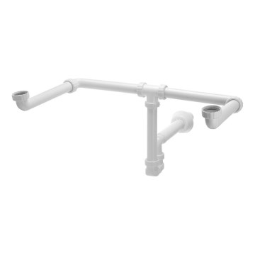 Bruckner - Basin trap for double basin furniture MOSQUITO DN40 white