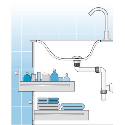 Bruckner - Basin trap furniture DN32 white