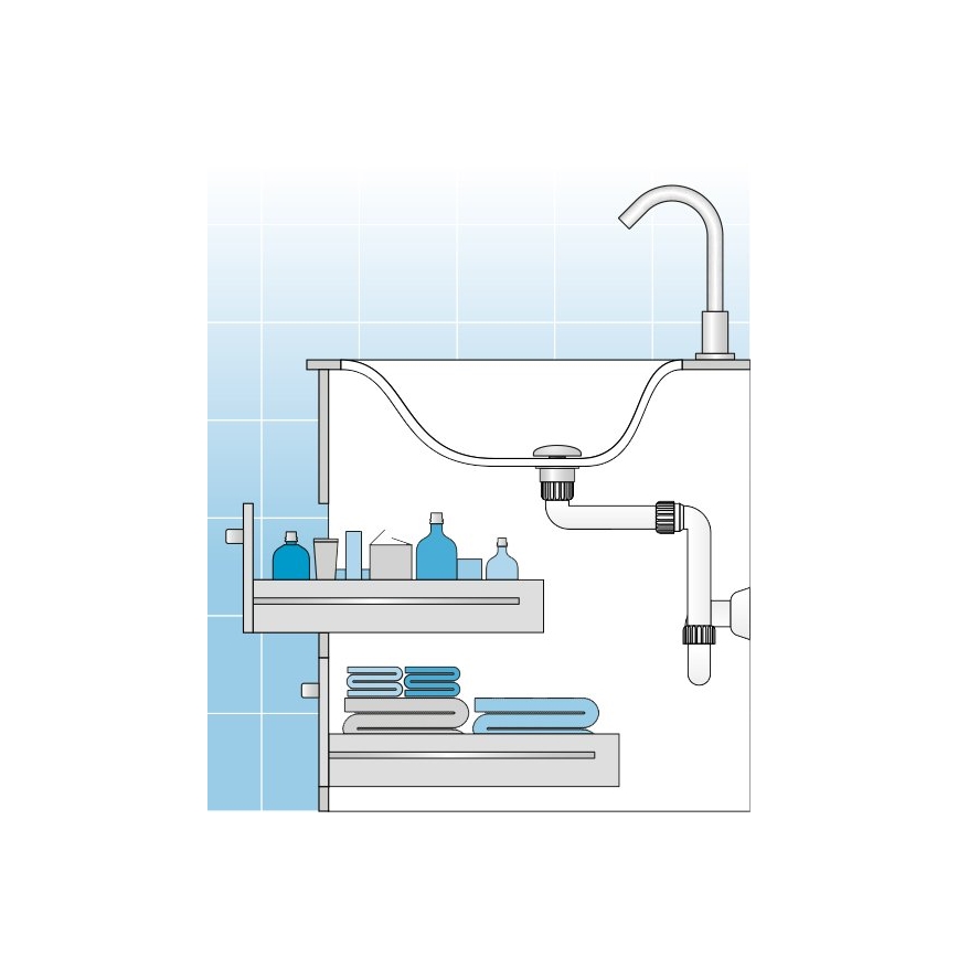 Bruckner - Basin trap furniture DN32 white