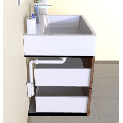 Bruckner - Basin trap furniture MURALES white