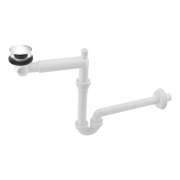 Bruckner - Basin trap with waste furniture CLICK-CLACK DN32 white/shiny chrome