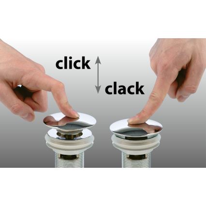 Bruckner - Basin waste without overflow CLICK-CLACK d. 6,4 cm shiny chrome