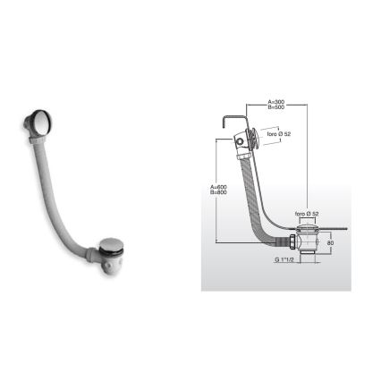Bruckner - Bath set CLICK-CLACK white/shiny chrome