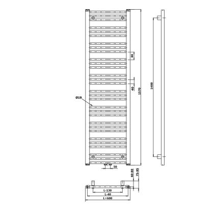 Bruckner - Bathroom radiator ALBRECHT 765W/230V 60x157 cm white