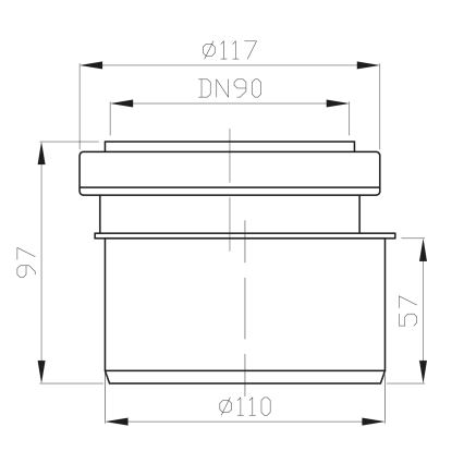 Bruckner - Connecting reducer low d. 11 cm black