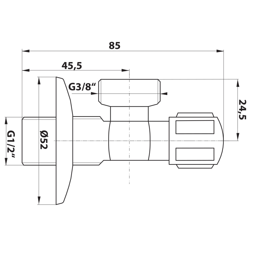 Bruckner - Corner spindle valve shiny chrome