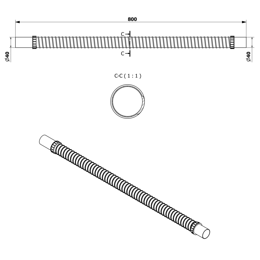 Bruckner - Flexible connecting pipe 80 cm white
