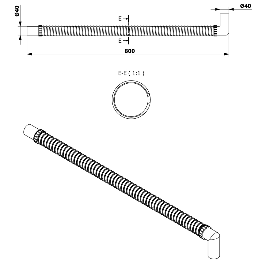 Bruckner - Flexible connecting pipe elbow 80 cm white
