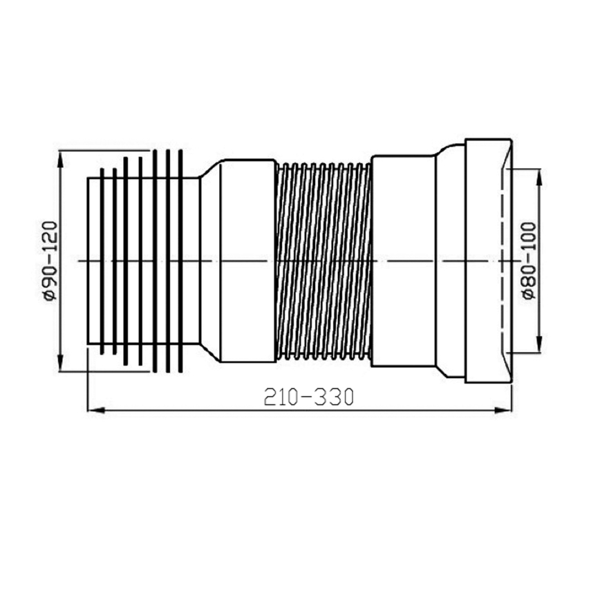 Bruckner - Flexible toilet pan connector 21-33 cm white