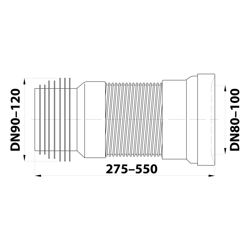 Bruckner - Flexible toilet pan connector 27,5-55 cm white