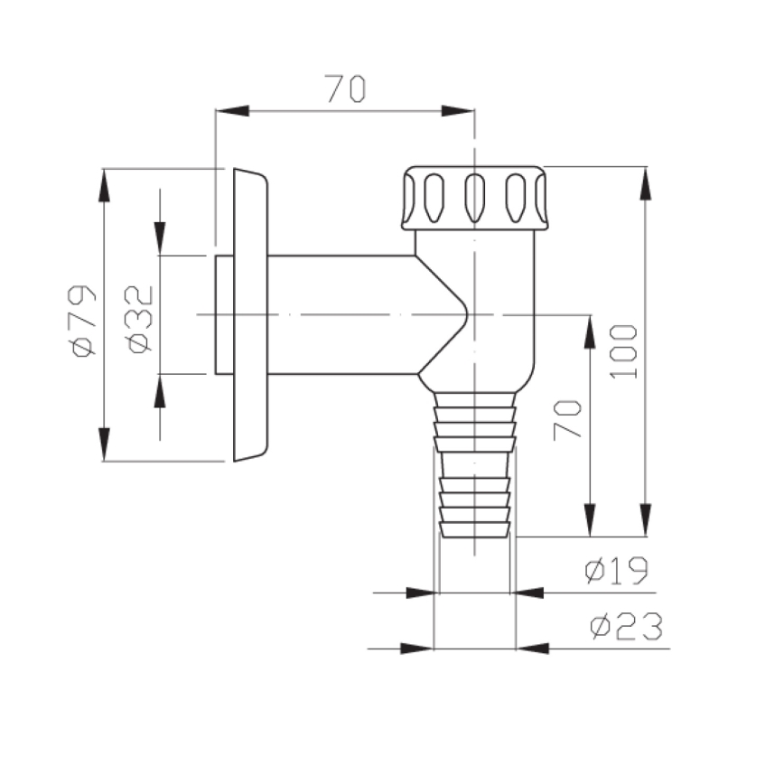 Bruckner - Outdoor washing machine siphon DN32 white